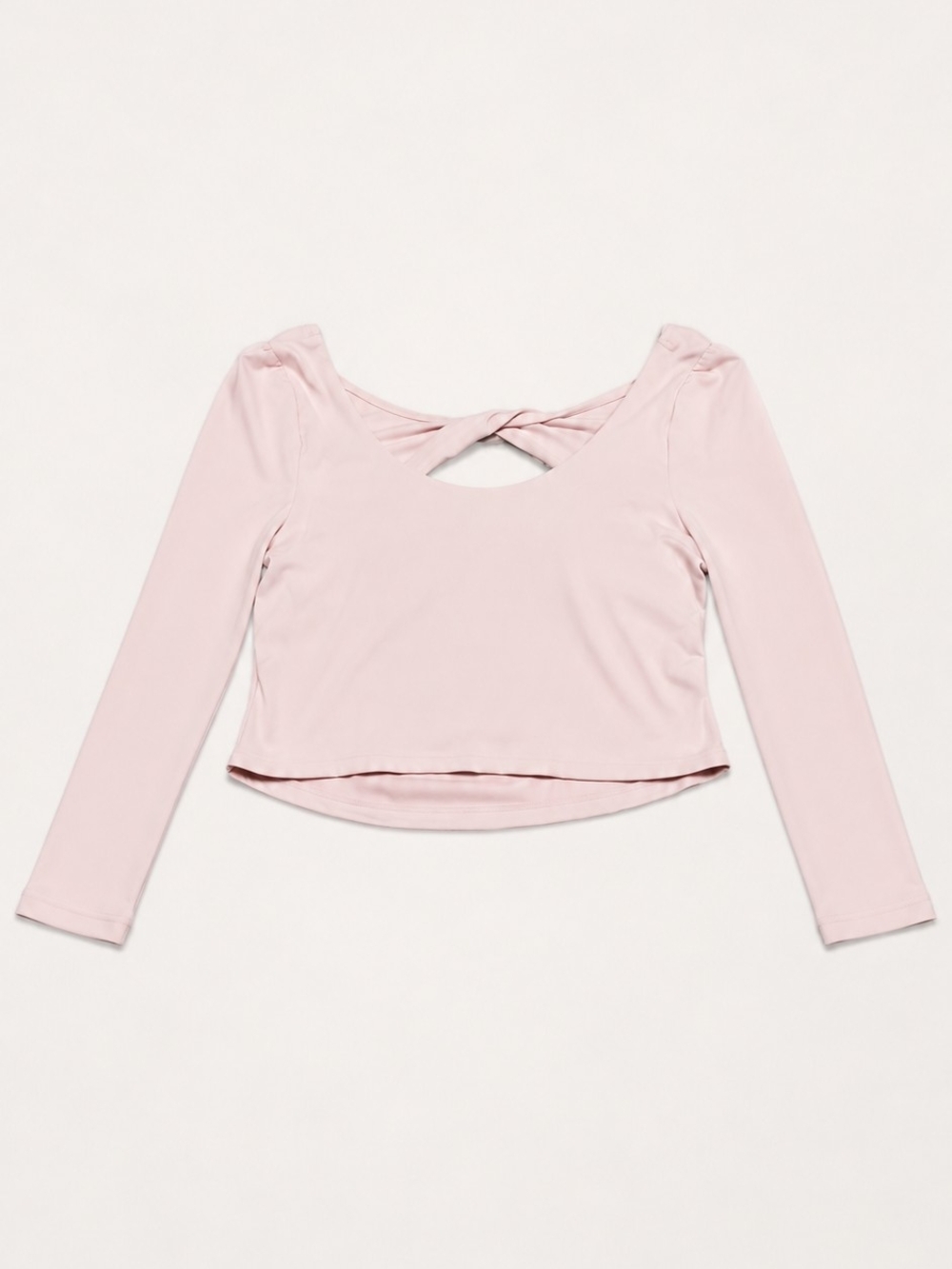 NovaSport 3X Long Sleeve Twist Back Active Crop Top Blush Pink Athleisure Yoga - Picture 1 of 7
